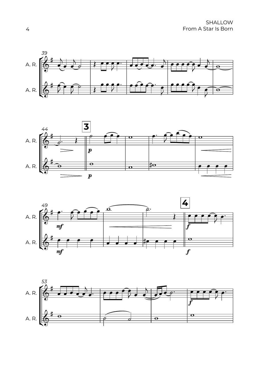 Shallow Shallow Woodwind Duet scores gallery preview page 4
