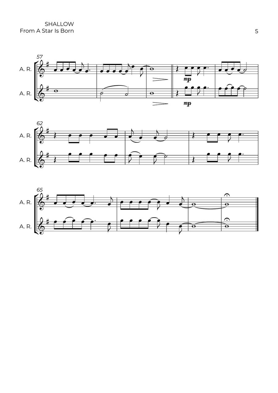 Shallow Shallow Woodwind Duet scores gallery preview page 5