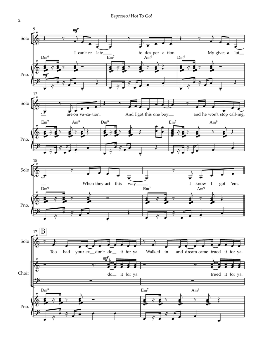 Medley: Espresso with Hot To Go! 4-Part scores gallery preview page 2