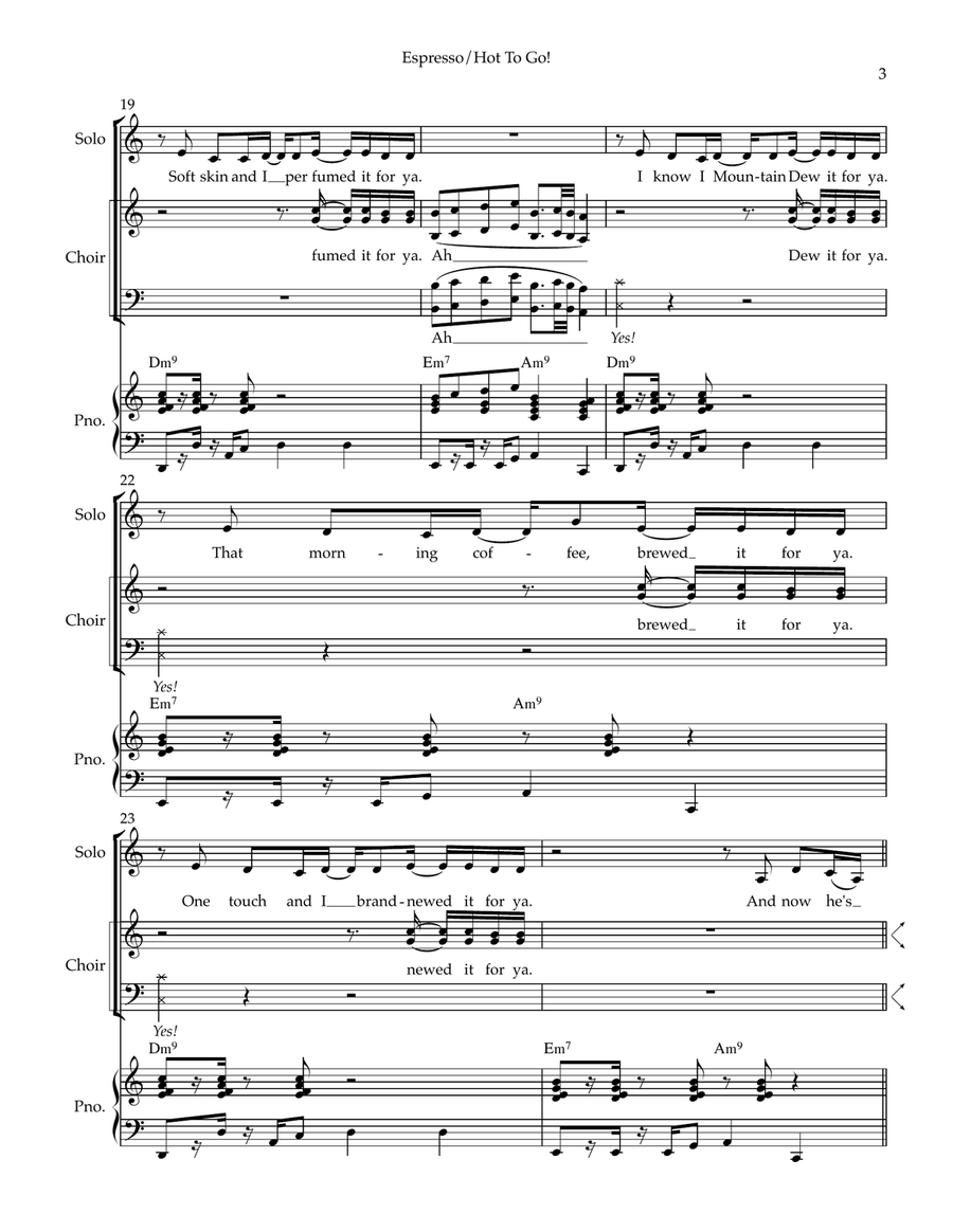 Medley: Espresso with Hot To Go! 4-Part scores gallery preview page 3