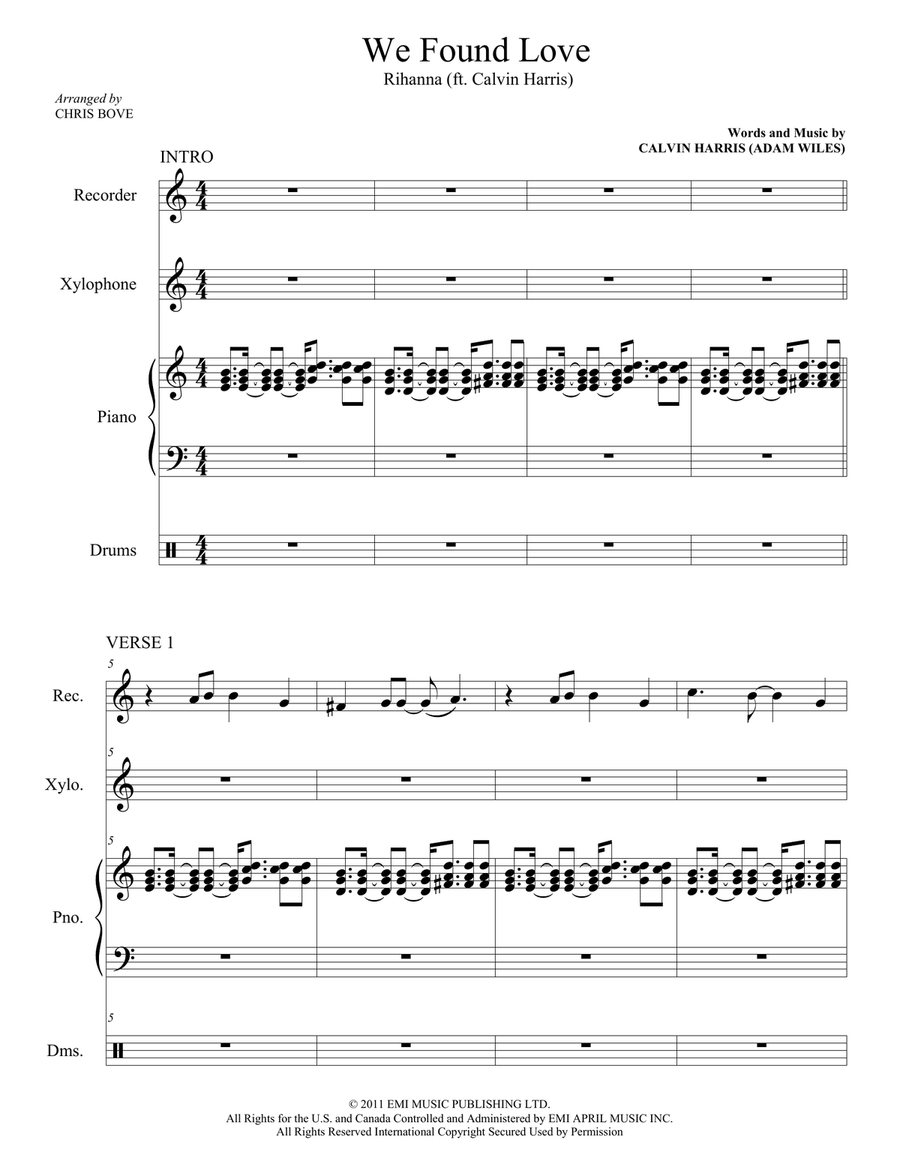 We Found Love Small Ensemble scores gallery preview page 5