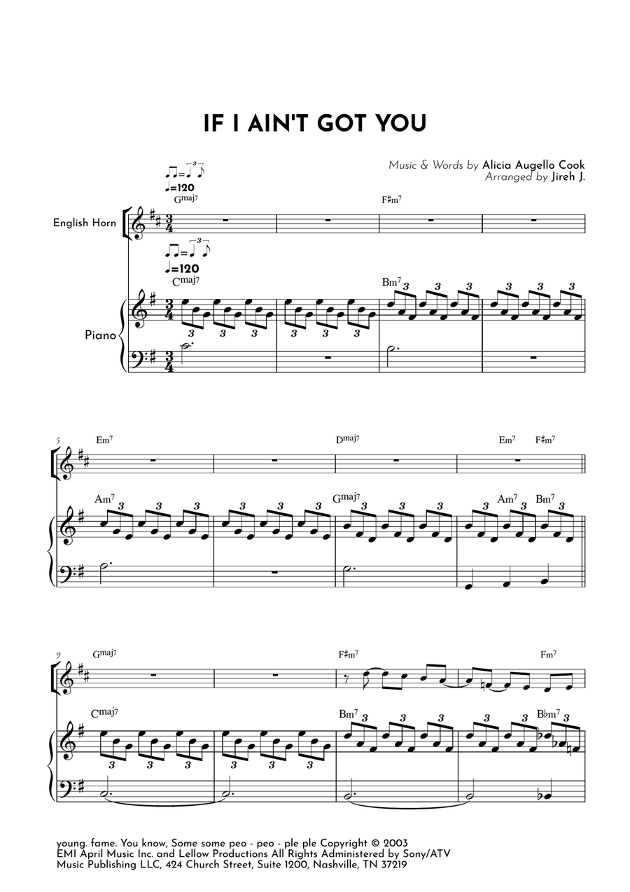 If I Ain't Got You If I Ain't Got You English Horn scores gallery preview page 2