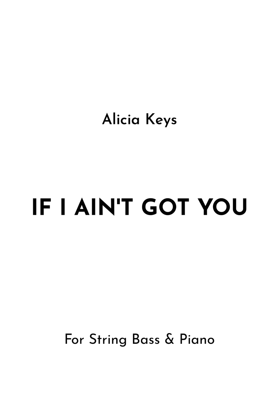If I Ain't Got You If I Ain't Got You Double Bass scores gallery preview page 1