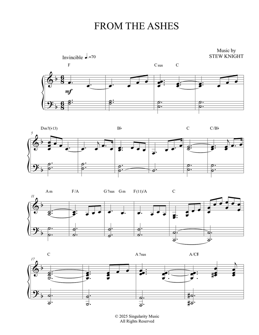 From The Ashes From The Ashes Piano Solo scores gallery preview page 1