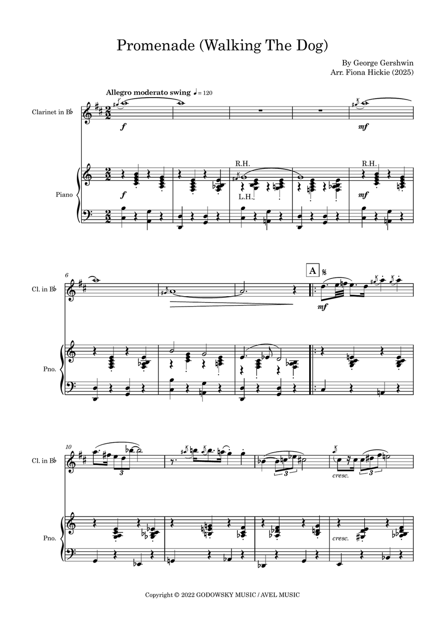 Promenade (Walking The Dog) B-Flat Clarinet scores gallery preview page 2