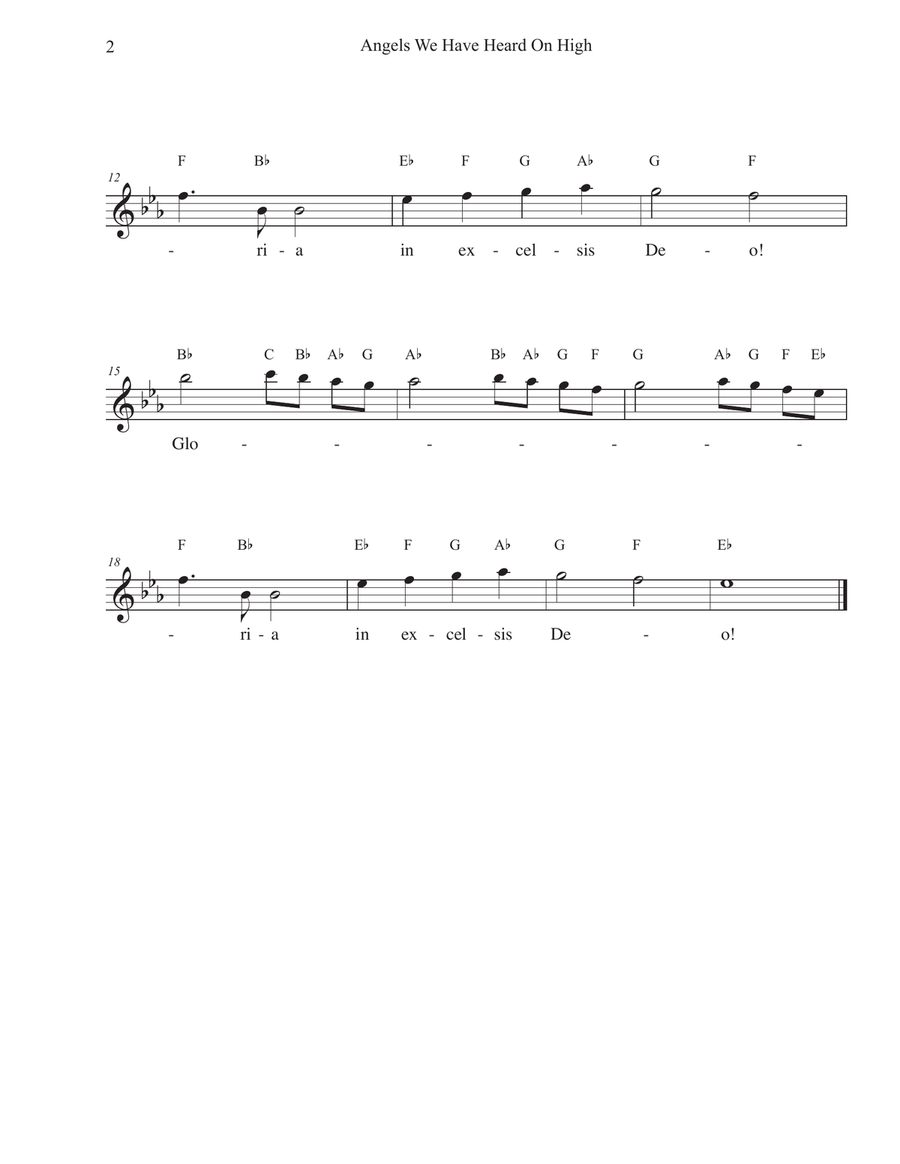 Angels We Have Heard On High for Flute Piccolo scores gallery preview page 2