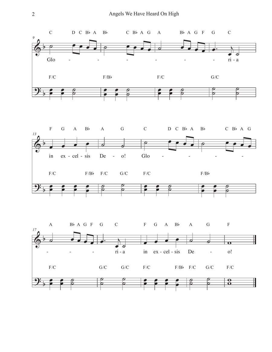 Angels We Have Heard On High Easy Piano scores gallery preview page 2