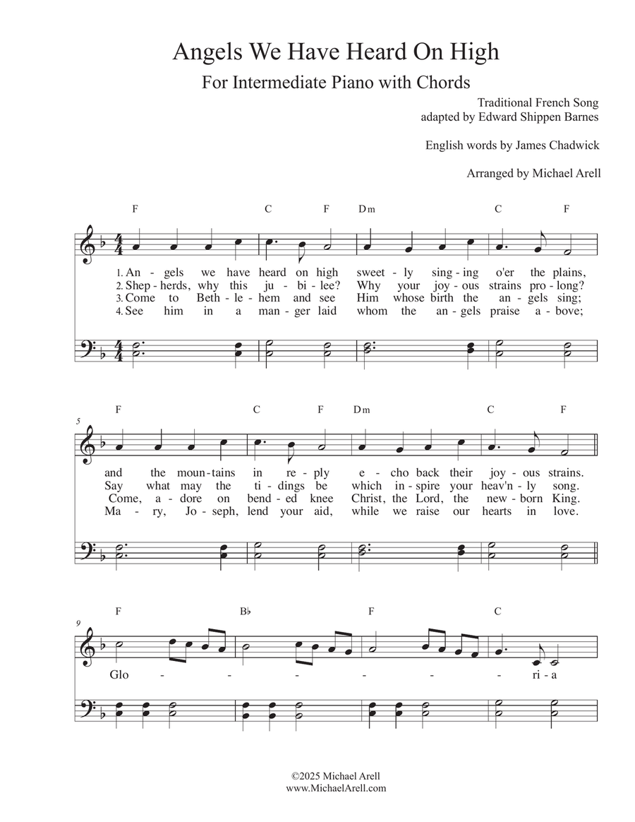 Angels We Have Heard On High Easy Piano scores gallery preview page 3