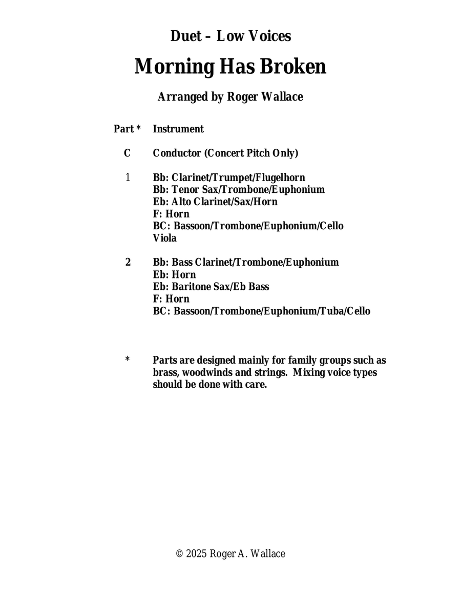 Morning Has Broken (Trombone Duet) Trombone Duet scores gallery preview page 1