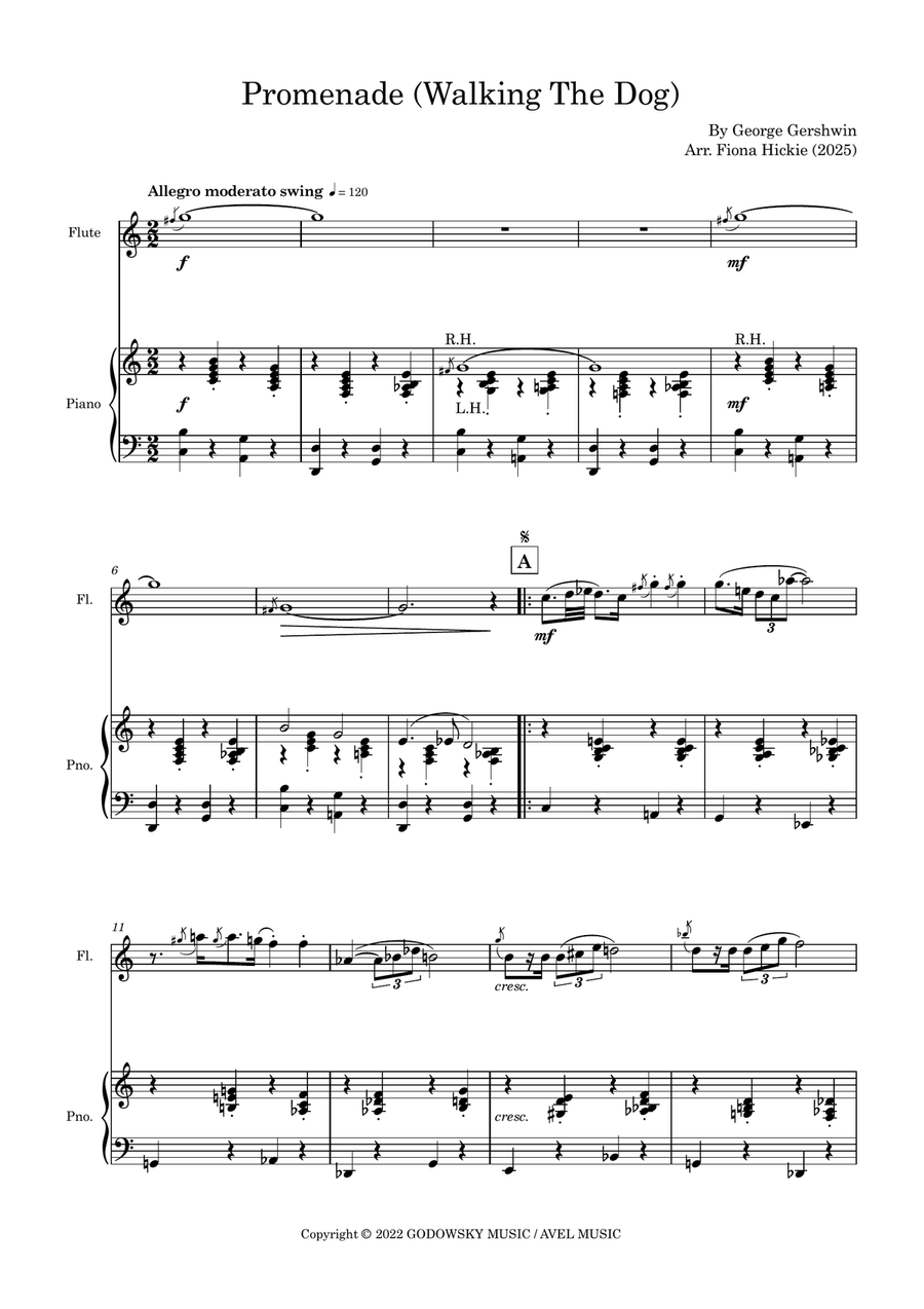 Promenade (Walking The Dog) Flute Solo scores gallery preview page 2