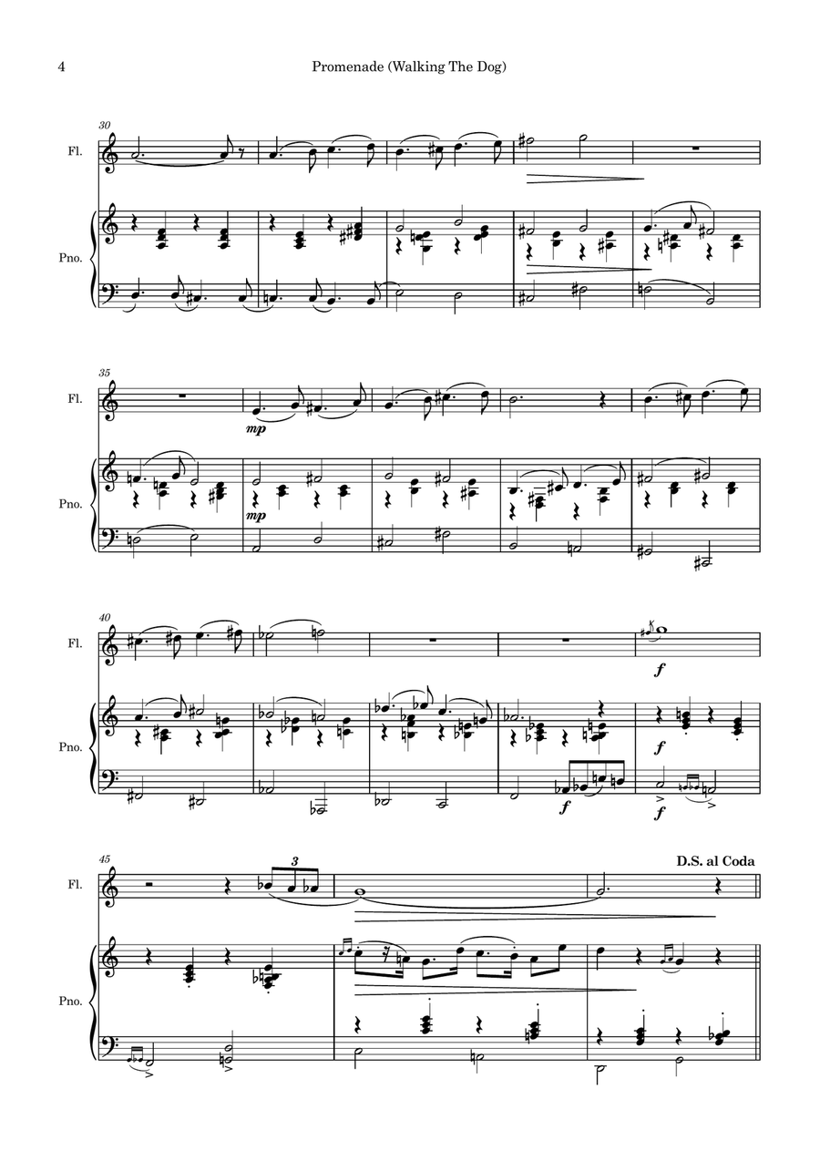 Promenade (Walking The Dog) Flute Solo scores gallery preview page 4