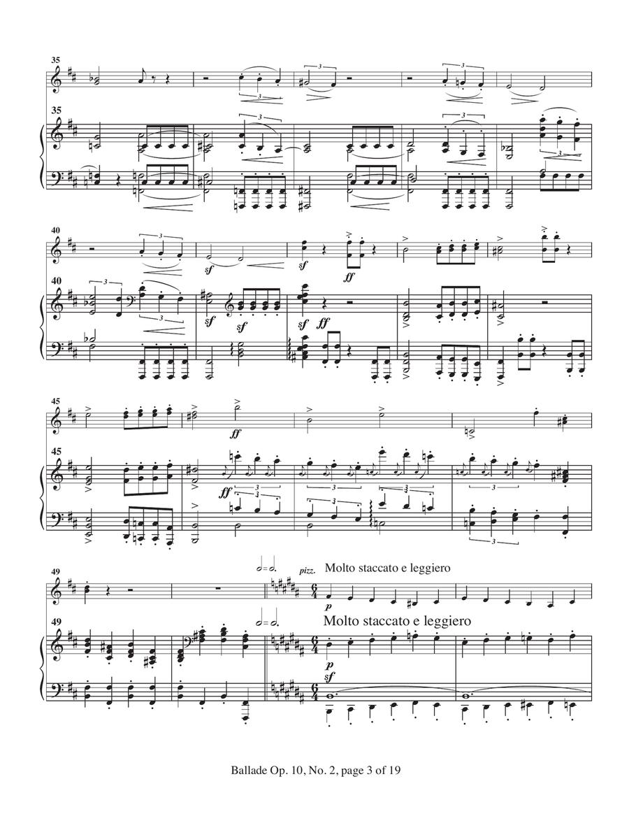 Two Ballades from Opus 10 by Johannes Brahms arranged for viola and piano Chamber Music scores gallery preview page 5
