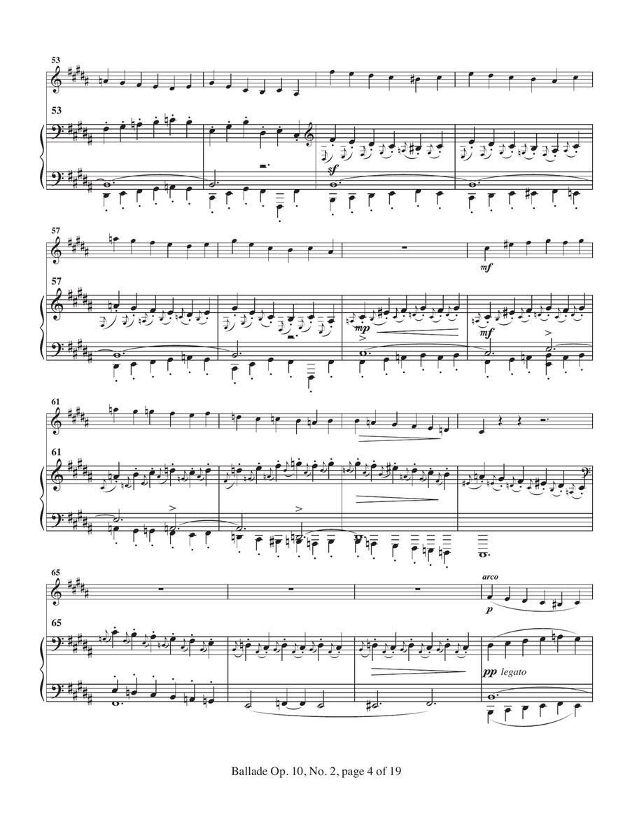 Two Ballades from Opus 10 by Johannes Brahms arranged for viola and piano Chamber Music scores gallery preview page 6