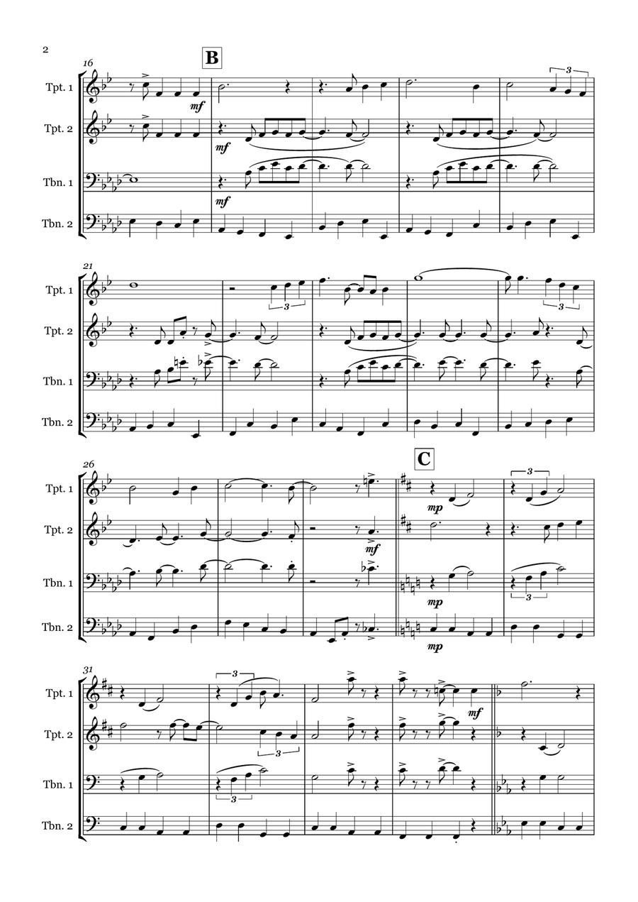 Beyond The Sea Beyond The Sea Brass Quartet scores gallery preview page 2