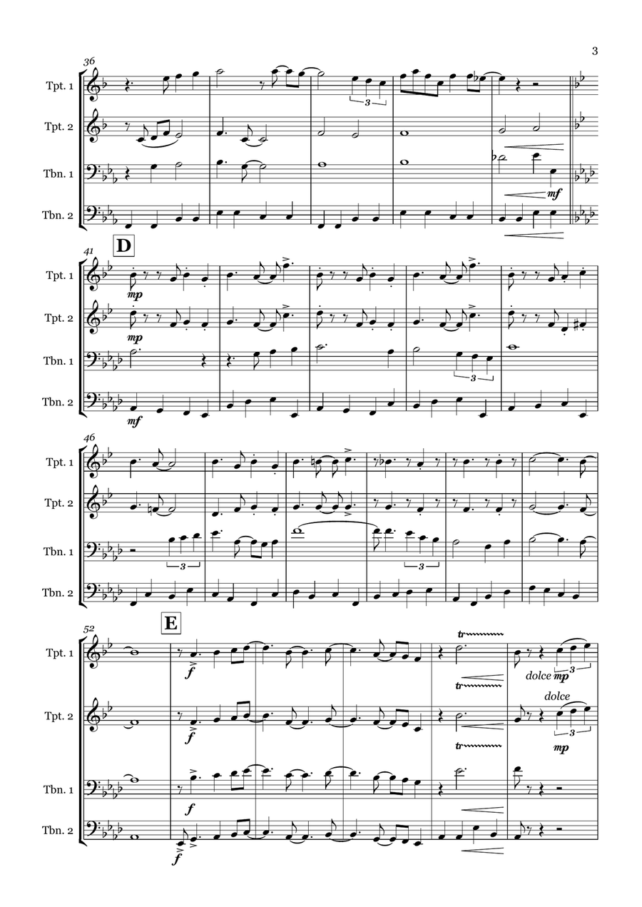 Beyond The Sea Beyond The Sea Brass Quartet scores gallery preview page 3