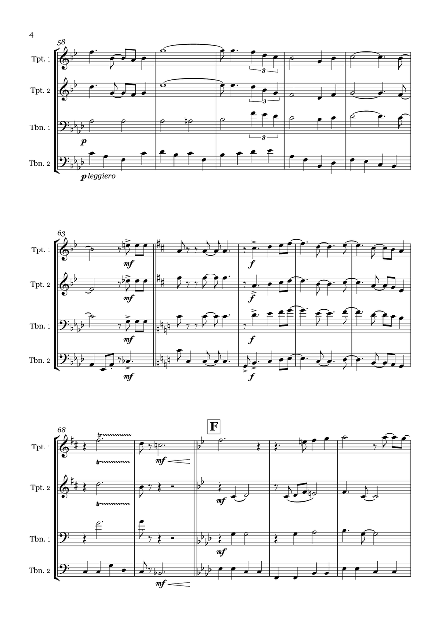 Beyond The Sea Beyond The Sea Brass Quartet scores gallery preview page 4