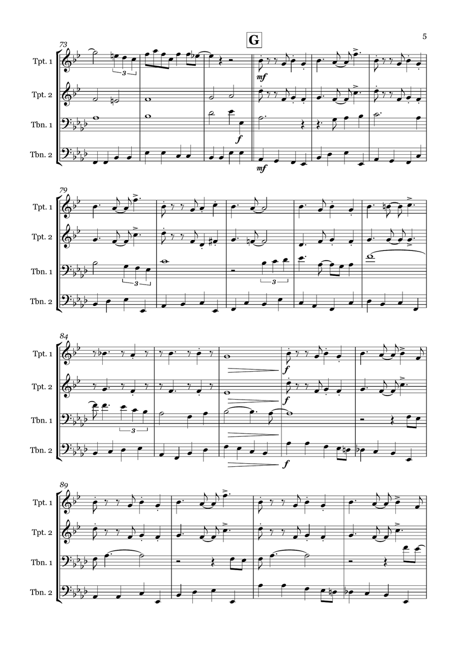 Beyond The Sea Beyond The Sea Brass Quartet scores gallery preview page 5