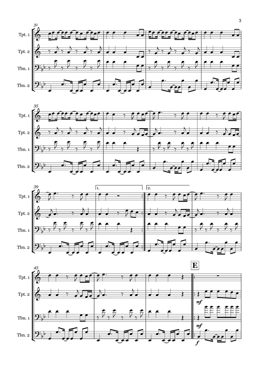 Can't Stop The Feeling! Can't Stop The Feeling! Brass Quartet scores gallery preview page 3