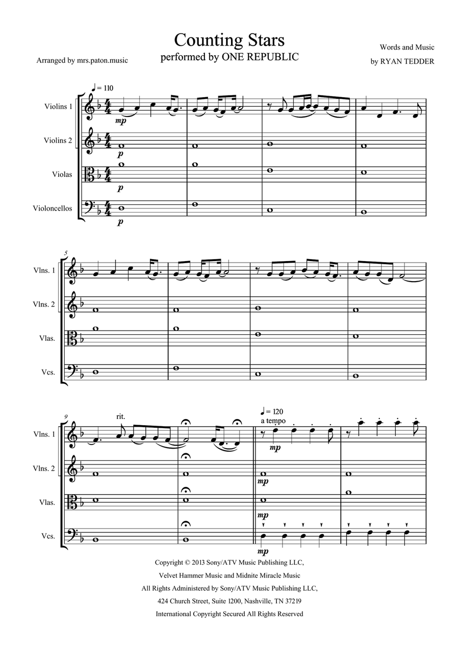 Counting Stars Counting Stars Chamber Music scores gallery preview page 1