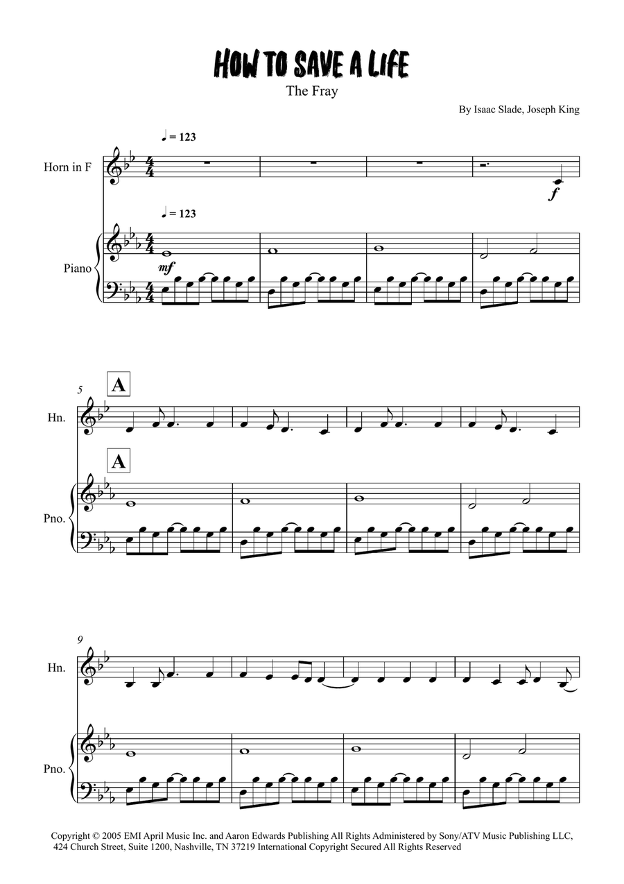 How To Save A Life How To Save A Life Piano scores gallery preview page 1