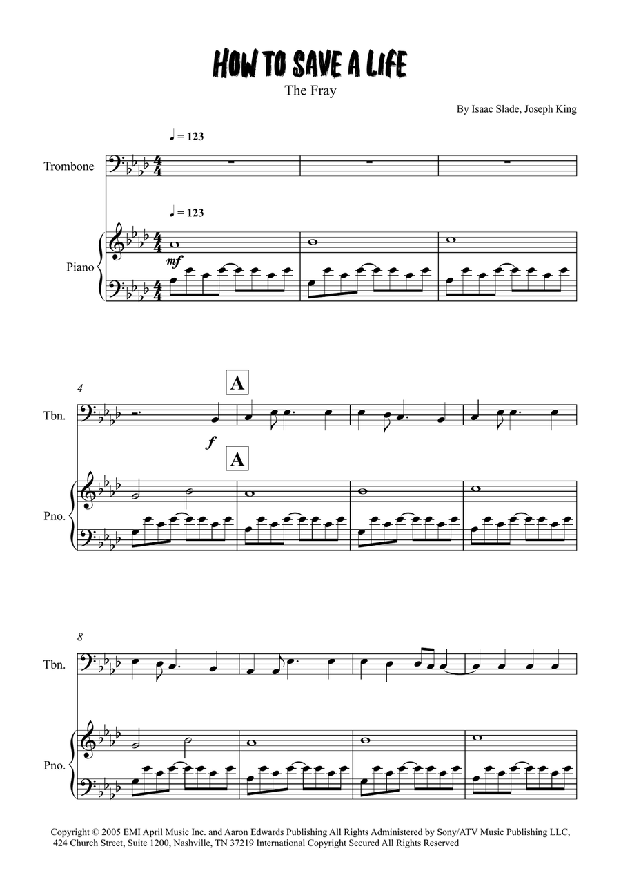 How To Save A Life How To Save A Life Piano scores gallery preview page 1