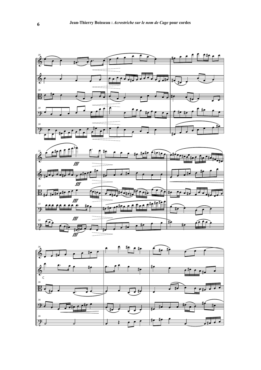 Acrostiche sur le nom de CAGE, sinfonietta for strings, score only - Score Only String Orchestra scores gallery preview page 6
