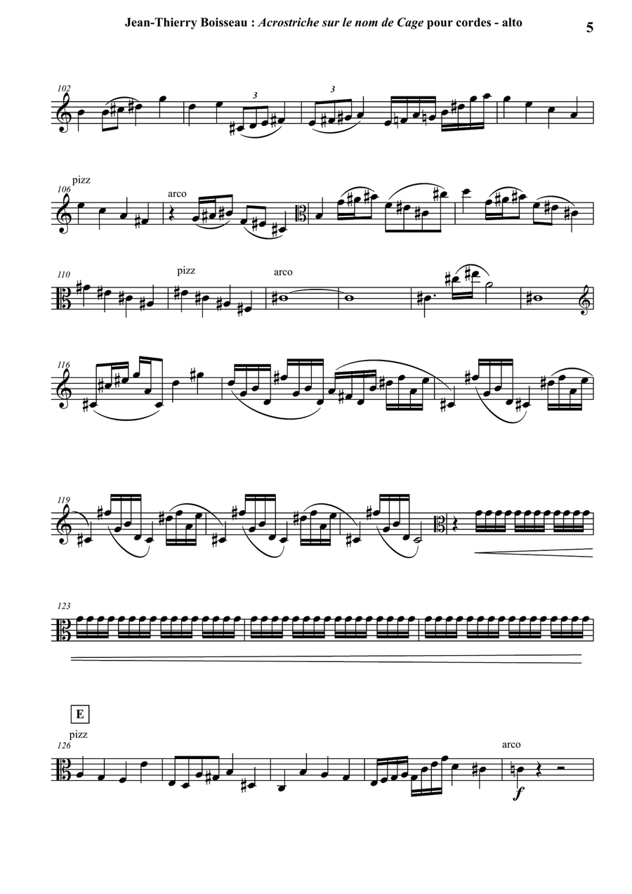 Acrostiche sur le nom de CAGE, sinfonietta for strings, viola part String Orchestra scores gallery preview page 5