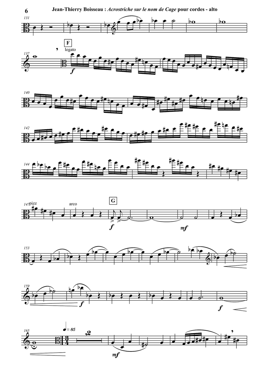 Acrostiche sur le nom de CAGE, sinfonietta for strings, viola part String Orchestra scores gallery preview page 6
