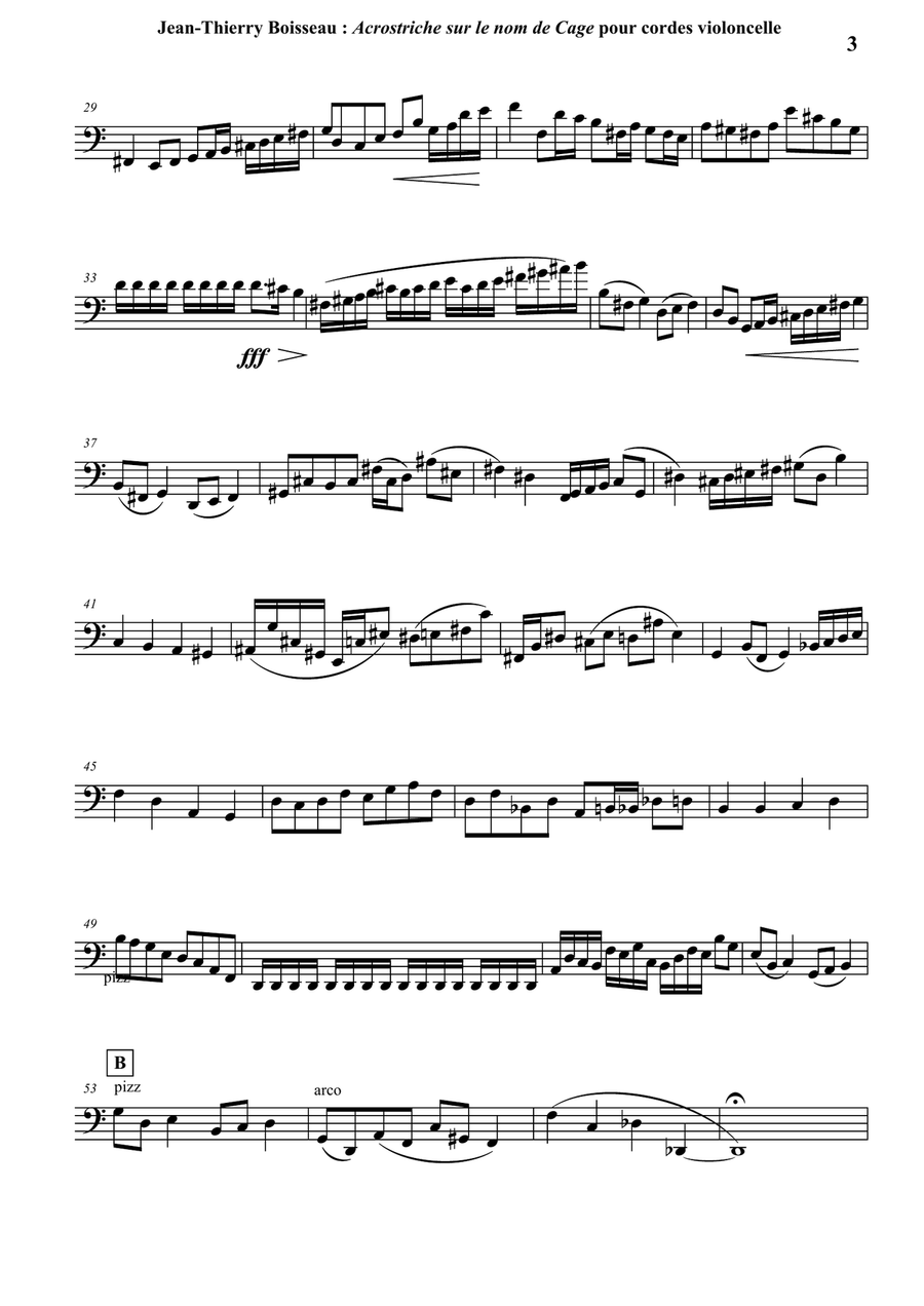 Acrostiche sur le nom de CAGE, sinfonietta for strings, cello part String Orchestra scores gallery preview page 3