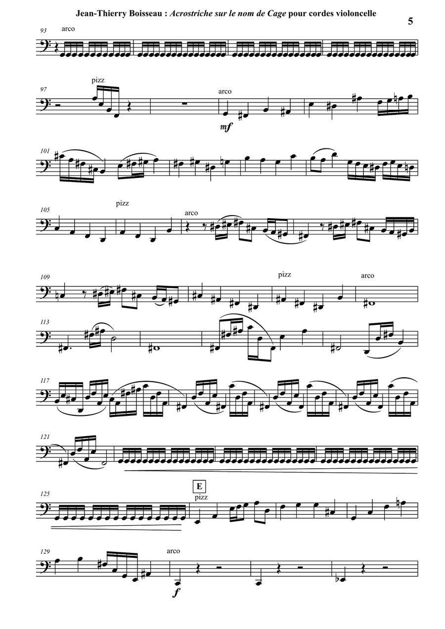 Acrostiche sur le nom de CAGE, sinfonietta for strings, cello part String Orchestra scores gallery preview page 5