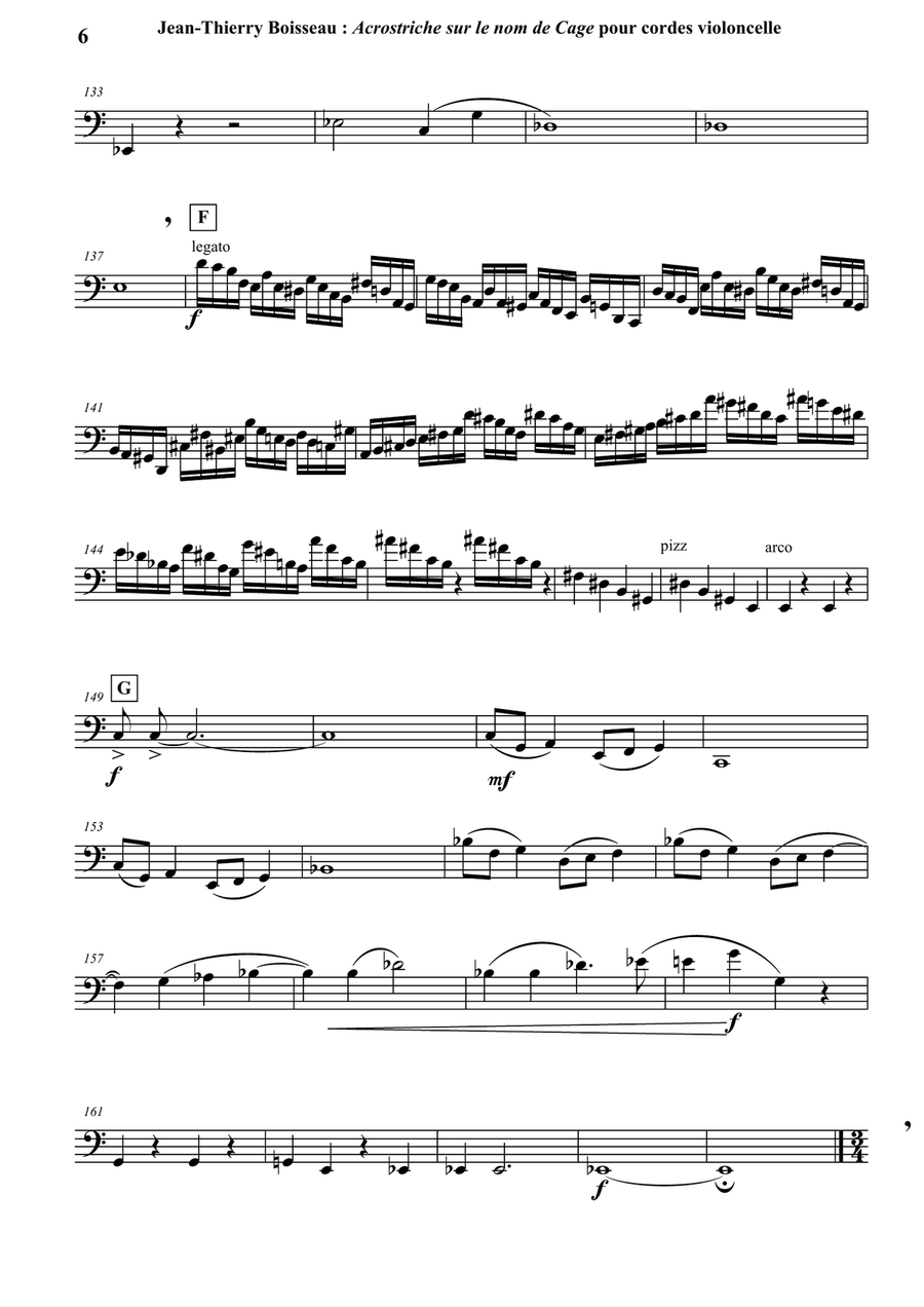 Acrostiche sur le nom de CAGE, sinfonietta for strings, cello part String Orchestra scores gallery preview page 6