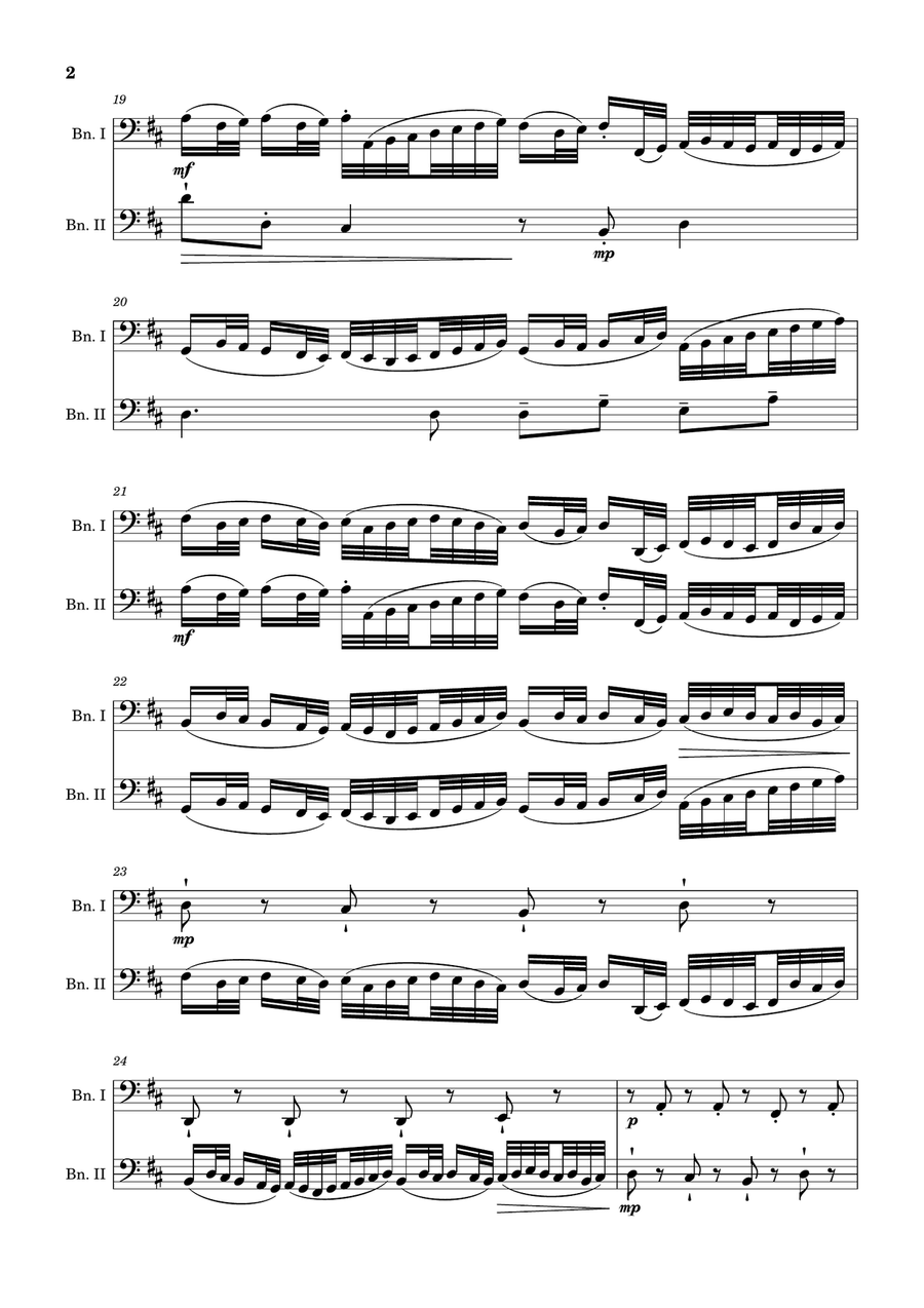 Canon in D Major, P.37; T.337. Arranged for Bassoon Duet. Woodwind Duet scores gallery preview page 2