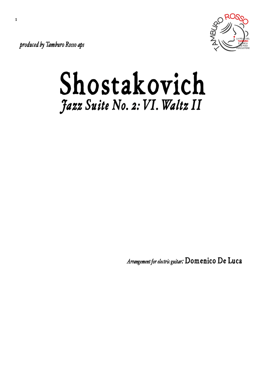 Shostakovich Jazz Suite No. 2: VI. Waltz II Trascrizione per Chitarra elettrica Piano, Vocal scores gallery preview page 3