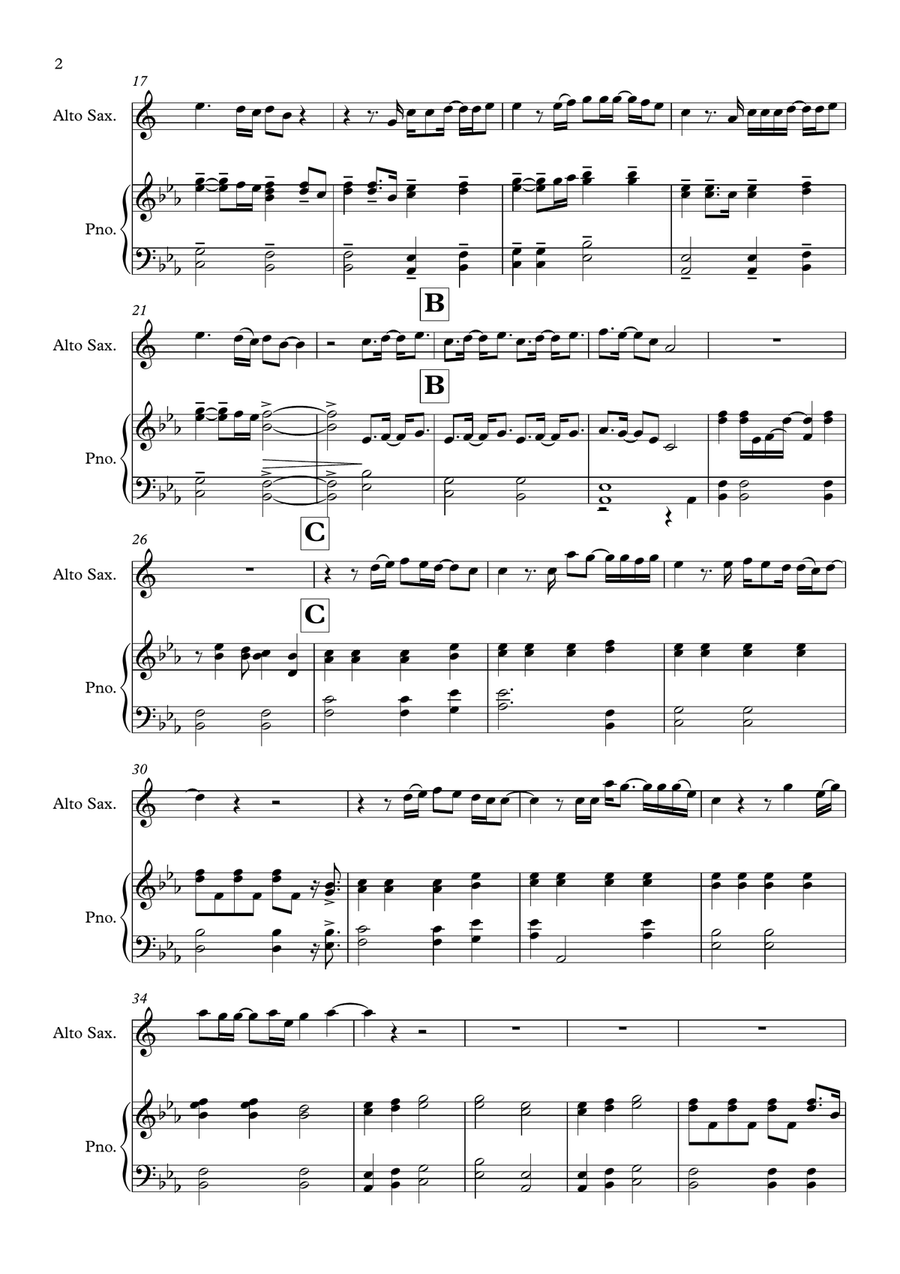 Heaven Heaven Alto Saxophone scores gallery preview page 2