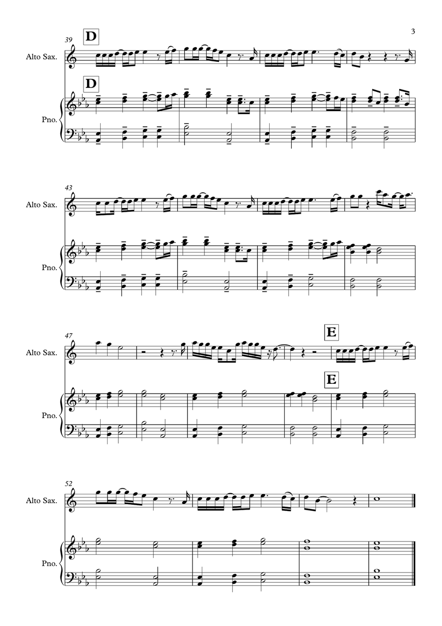 Heaven Heaven Alto Saxophone scores gallery preview page 3