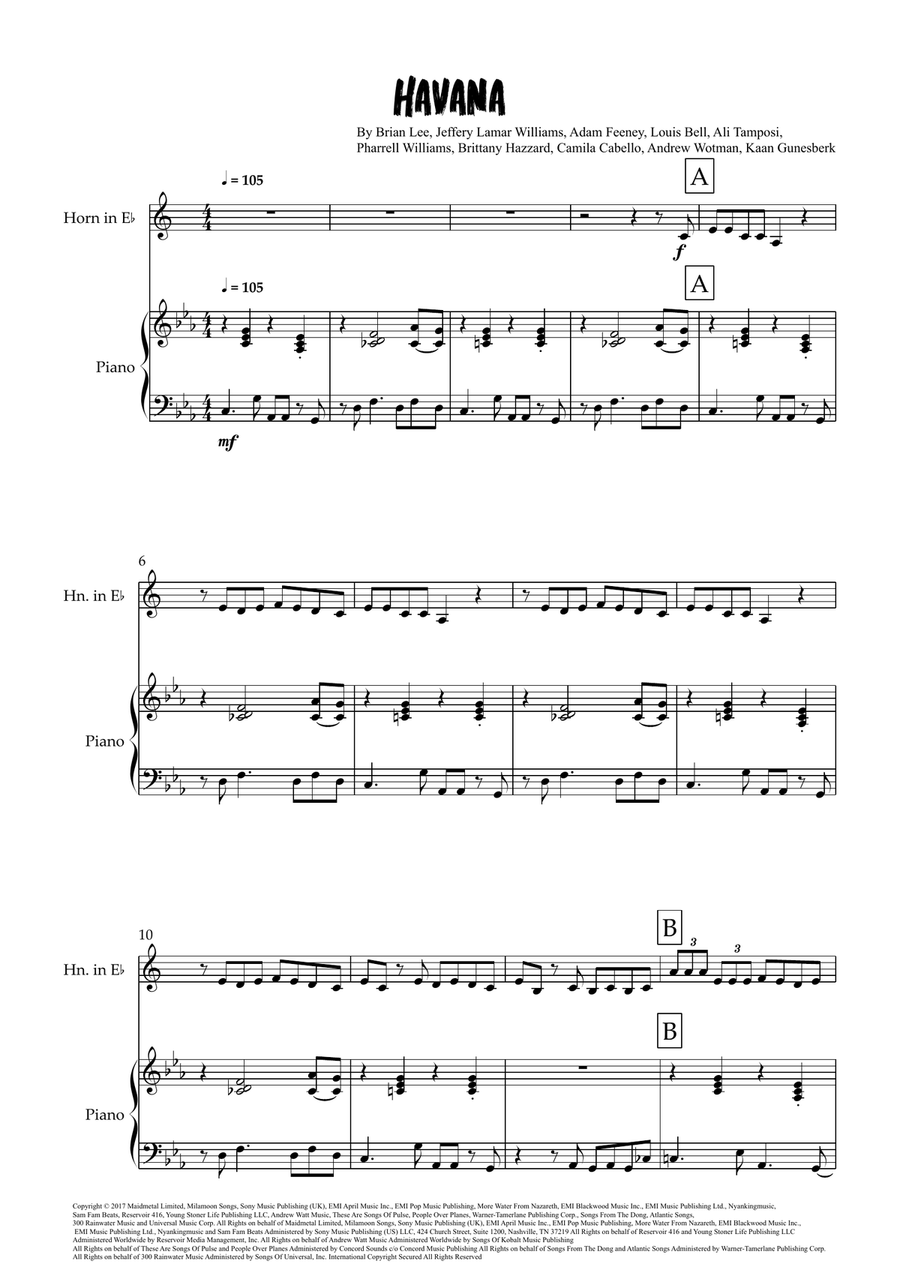 Havana Havana Horn scores gallery preview page 1