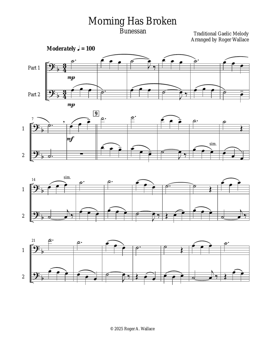 Morning Has Broken (Tuba Duet) Brass Duet scores gallery preview page 2