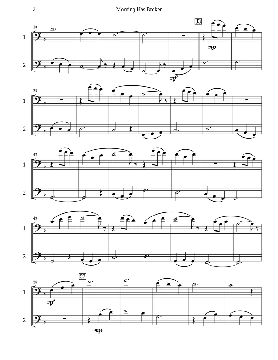 Morning Has Broken (Tuba Duet) Brass Duet scores gallery preview page 3