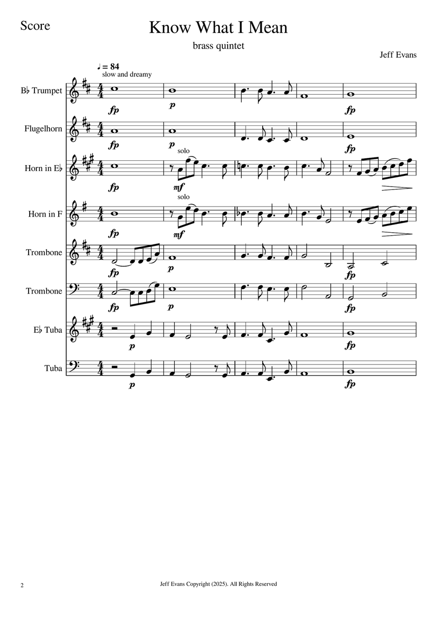 Know What I Mean Brass Quintet scores gallery preview page 2