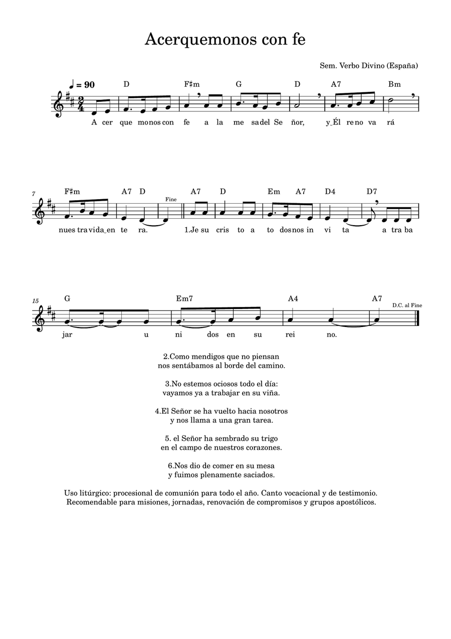 Acerquémonos con fe Acerquémonos con fe Piano Solo scores gallery preview page 1