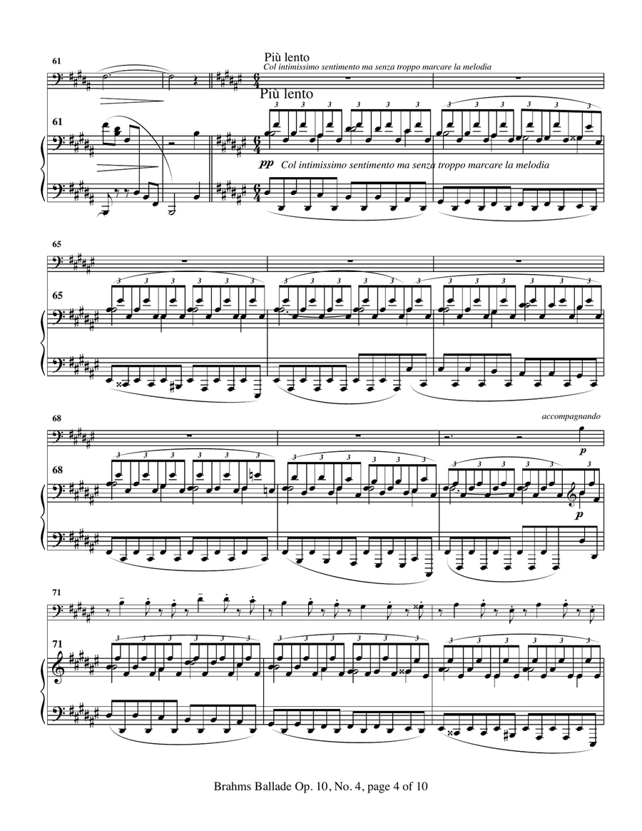 Seven Piano Pieces of Johannes Brahms arranged for bassoon and piano Chamber Music scores gallery preview page 6