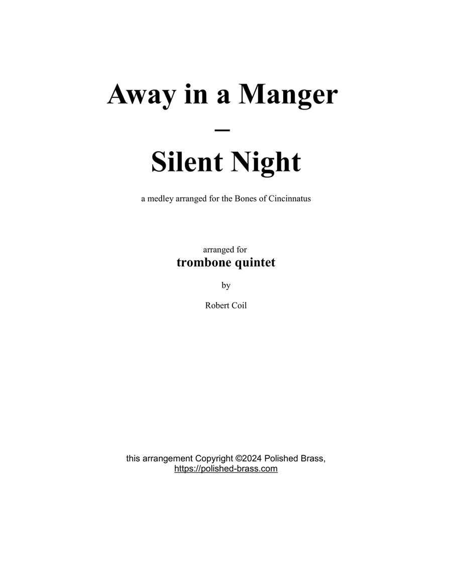 Away In A Manger - Silent Night - Trombone quintet Small Ensemble scores gallery preview page 2
