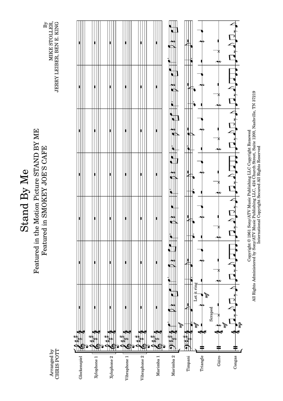 Stand By Me Stand By Me Percussion Ensemble scores gallery preview page 1
