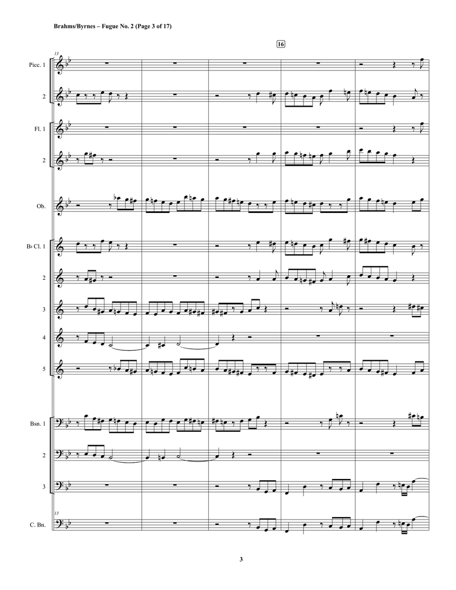 Johannes Brahms – Fugue No. 2, in G Minor (String Orchestra) String Orchestra scores gallery preview page 3