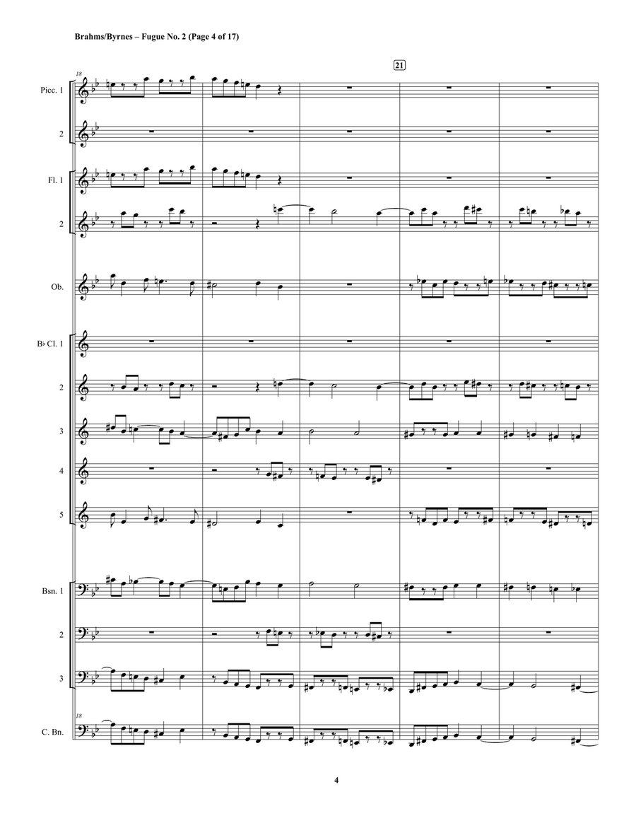 Johannes Brahms – Fugue No. 2, in G Minor (String Orchestra) String Orchestra scores gallery preview page 4