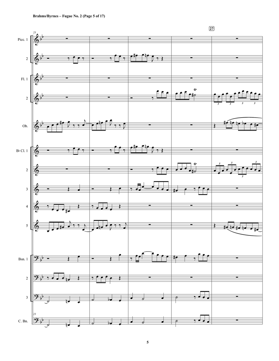 Johannes Brahms – Fugue No. 2, in G Minor (String Orchestra) String Orchestra scores gallery preview page 5