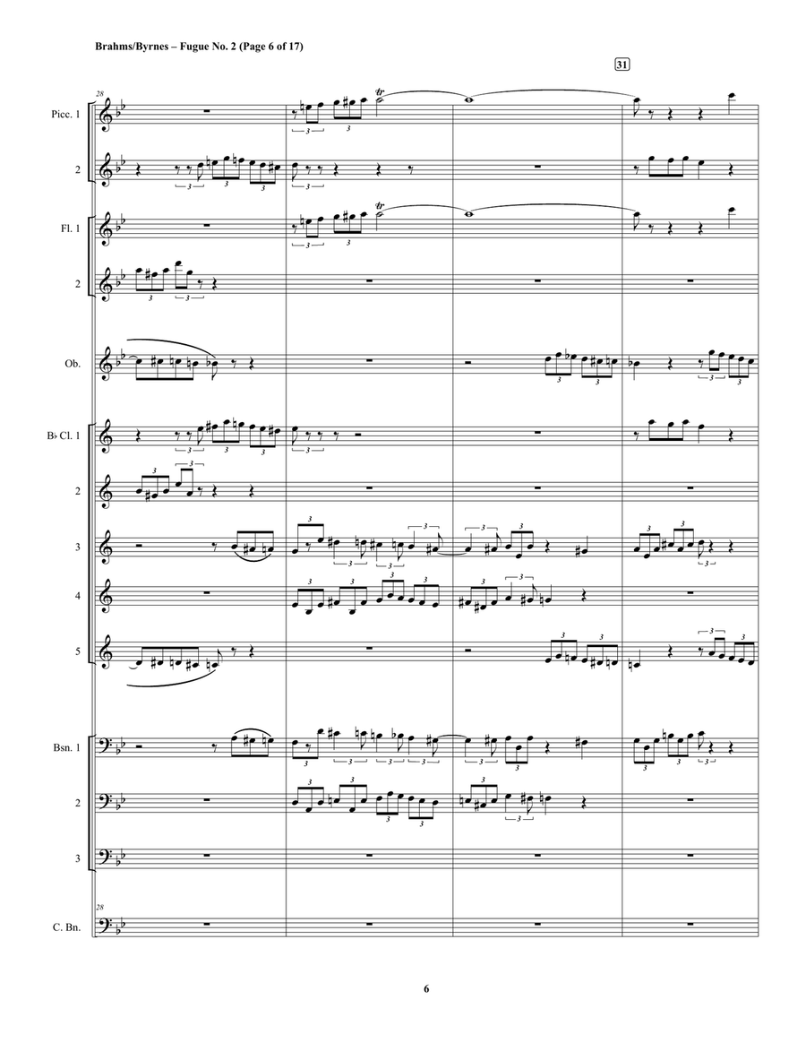 Johannes Brahms – Fugue No. 2, in G Minor (String Orchestra) String Orchestra scores gallery preview page 6
