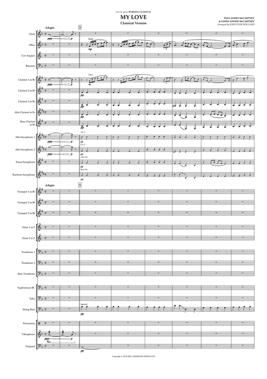 My Love Classical Version Concert Band scores gallery preview page 1