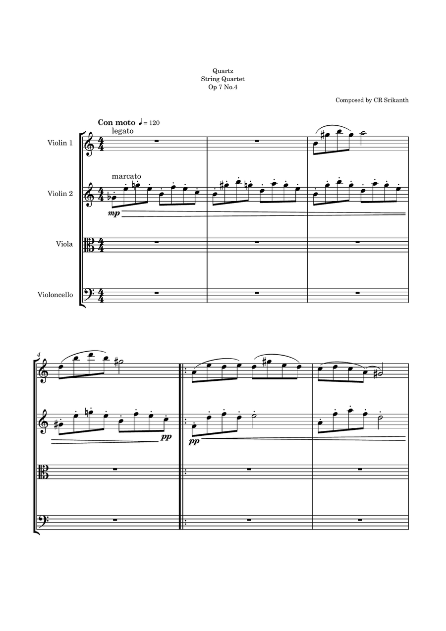 Op 7 No 4 Quartz String Quartet String Quartet scores gallery preview page 2
