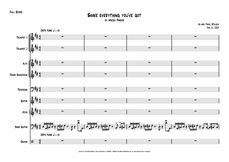 Shake Everything You've Got Jazz Ensemble scores gallery preview page 1